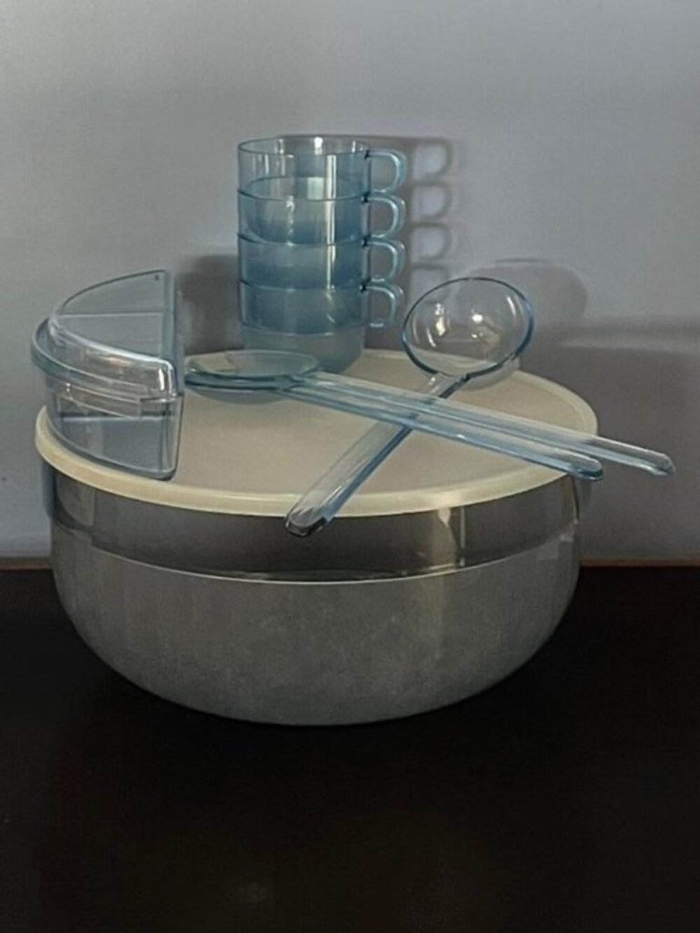 Vintage Tupperware Preludio Salad / Punch Bowl with seal & accessories